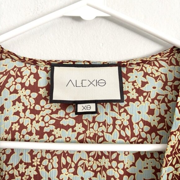 ALEXIS Esperanza Green Floral Crepe Jumpsuit Women’s XS Long Sleeve Wide Leg - Picture 4 of 10